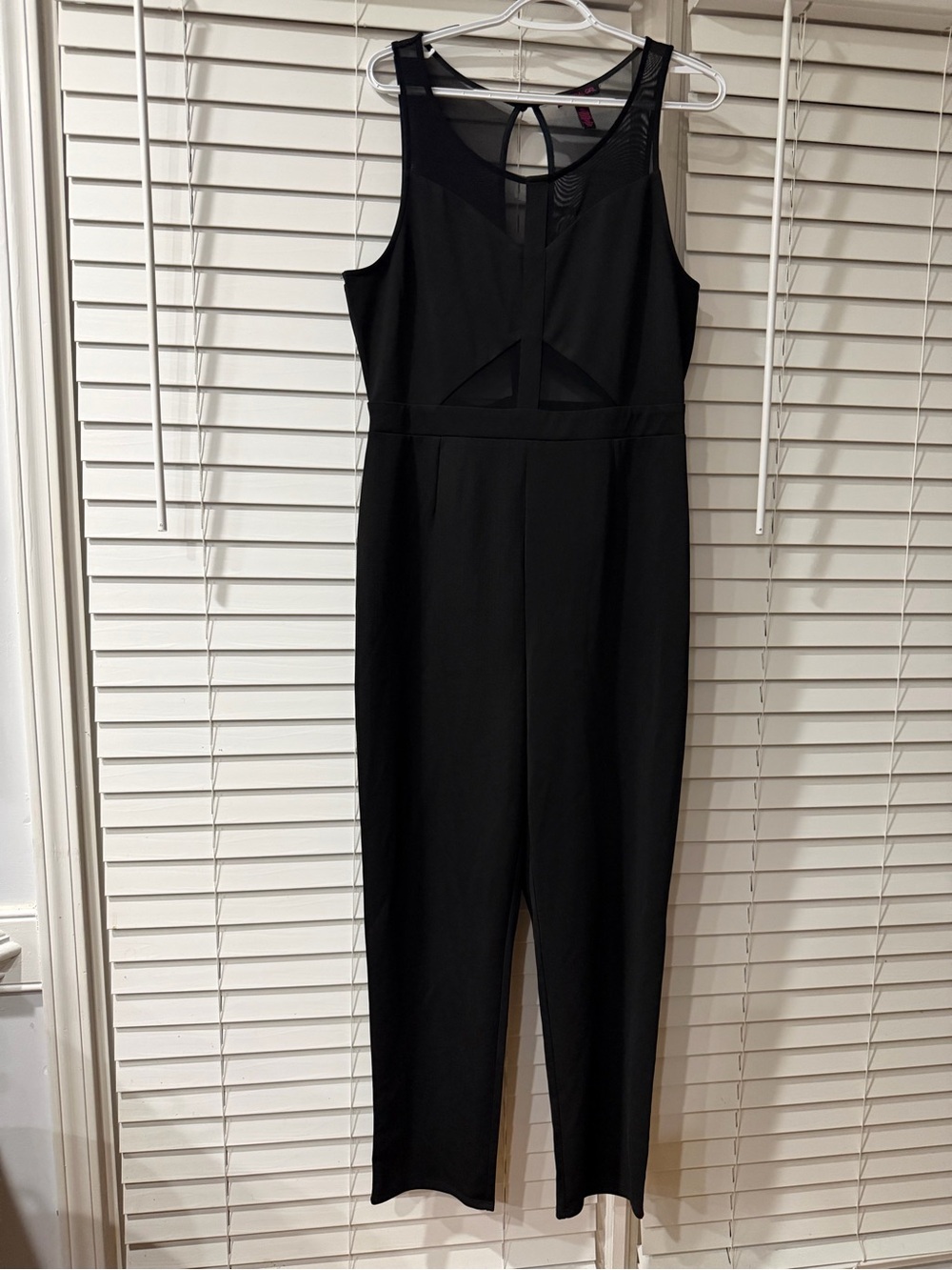 Material Girl Black Sleeveless Mesh-Panel Jumpsuit 🖤🖤 Size XL